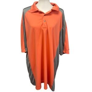 Grand Slam Mens XXLT 100% Polyester Short Sleeve Side Stripe Collared Polo Shirt